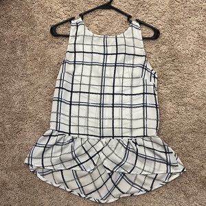Black, white, and blue plaid tank